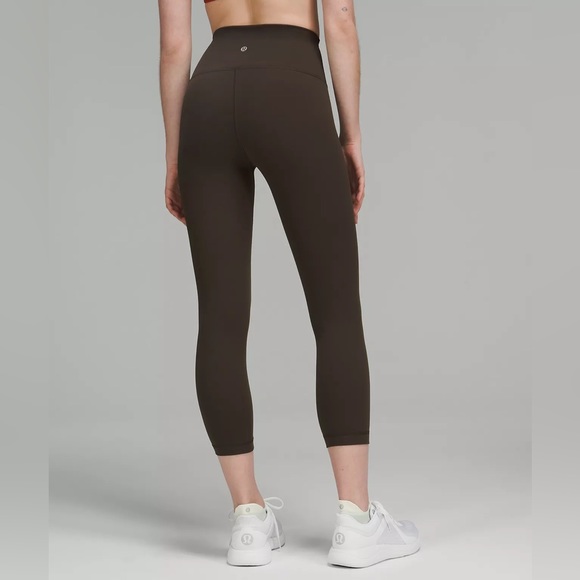 Lululemon Wunder Train Crop Leggings Dark Olive - Picture 4 of 16